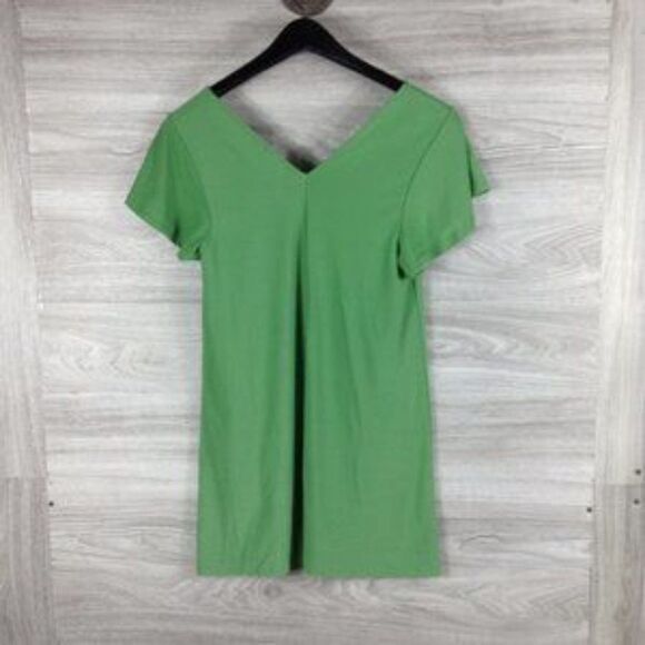 Leith Green V Neck Short Sleeve Midi Dress size S - Picture 2 of 5